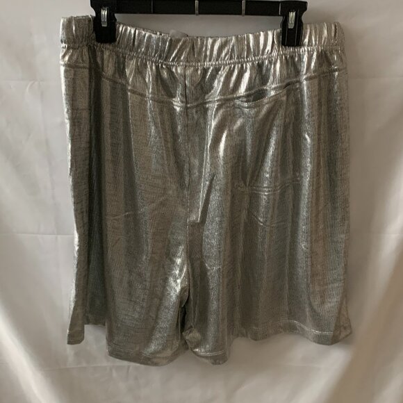 SAVAGE X FENTY Chain Reaction Metallic Basketball Shorts in Silver Sz LARGE - Picture 4 of 6
